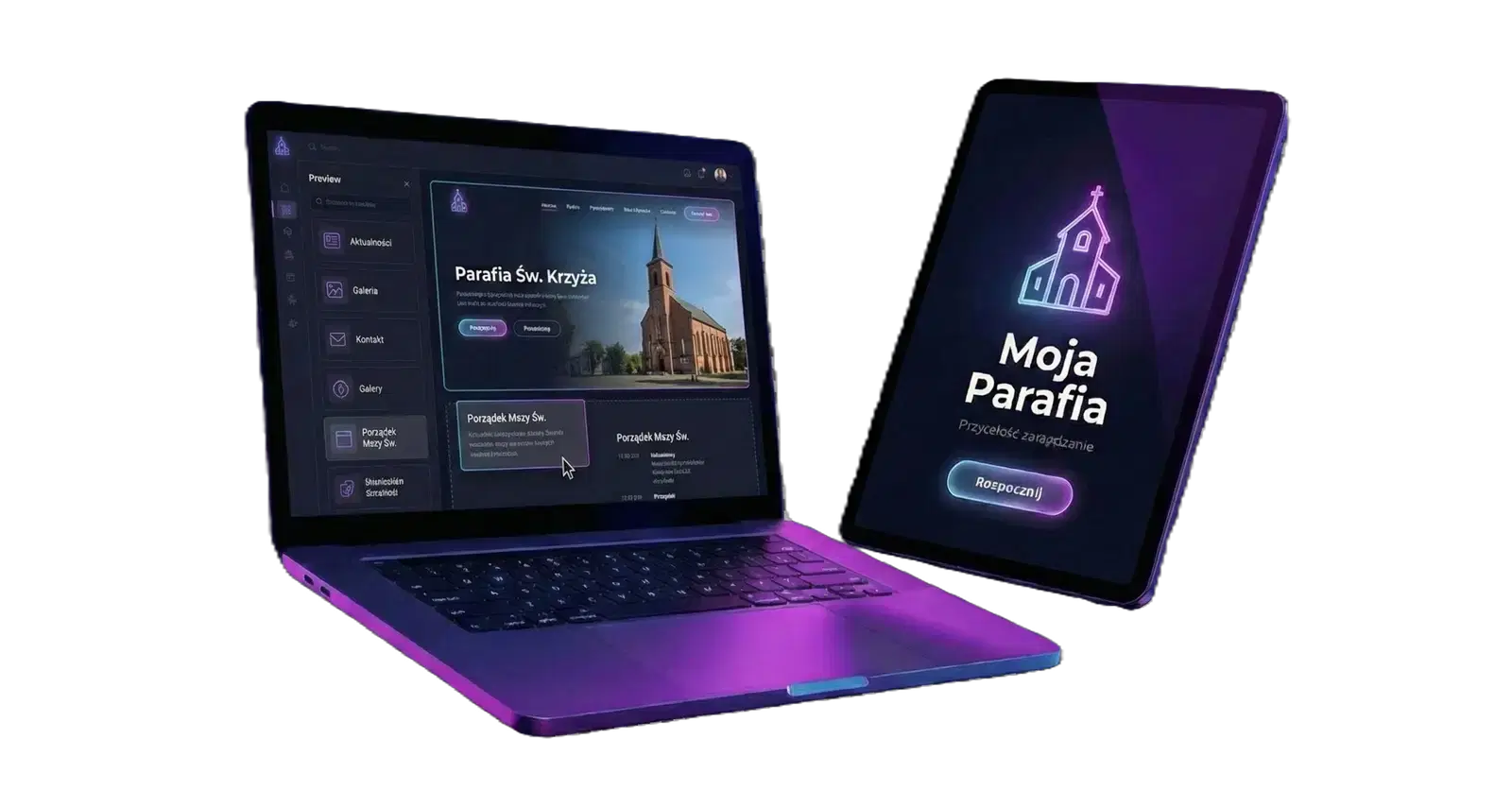 Moja Parafia Dashboard na urzadzeniach